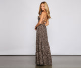 Fiercely Stylish Lace-Up Leopard Maxi Dress