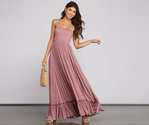 Go With The Flow Smocked Maxi Dress