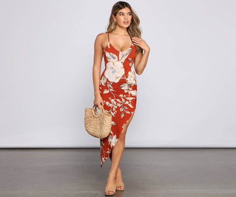 Robe mi-longue asymétrique Sunset Stunner