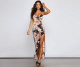 Tropical Dream Lace-Up Maxi Dress