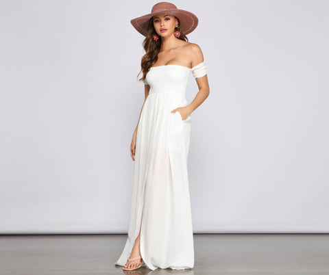 Robe longue froncée chic et sans effort