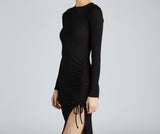 Keeping Knit Trendy Ribbed Midi Dress
