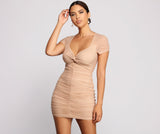 Mesh Is More Ruched Mini Dress
