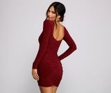 Keeping Knit Sultry Long Sleeve Mini Dress