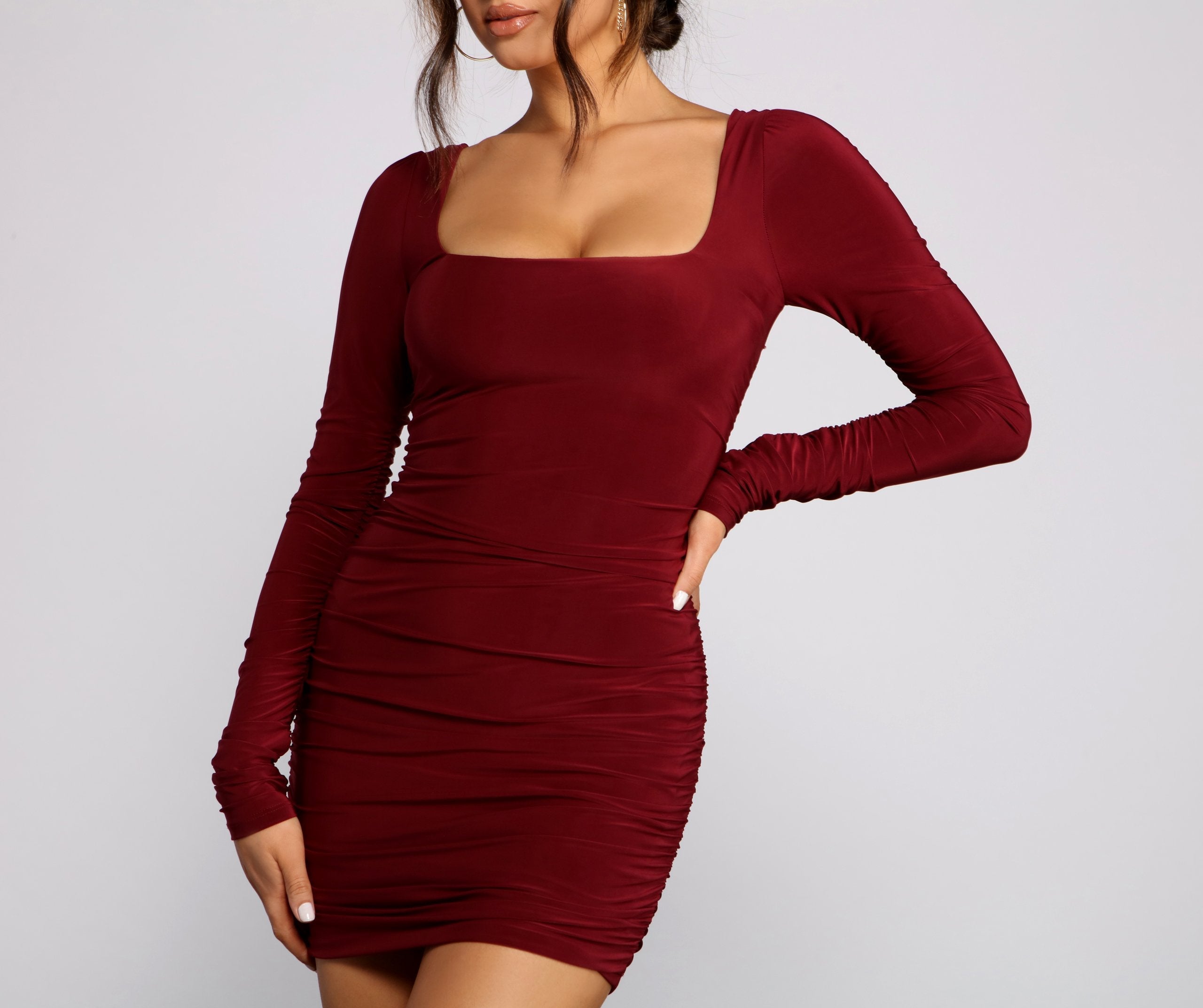 Keeping Knit Sultry Long Sleeve Mini Dress