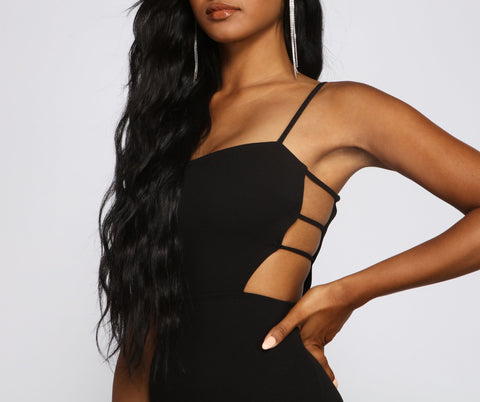 Glam And Pose Crepe Cutout Mini Dress