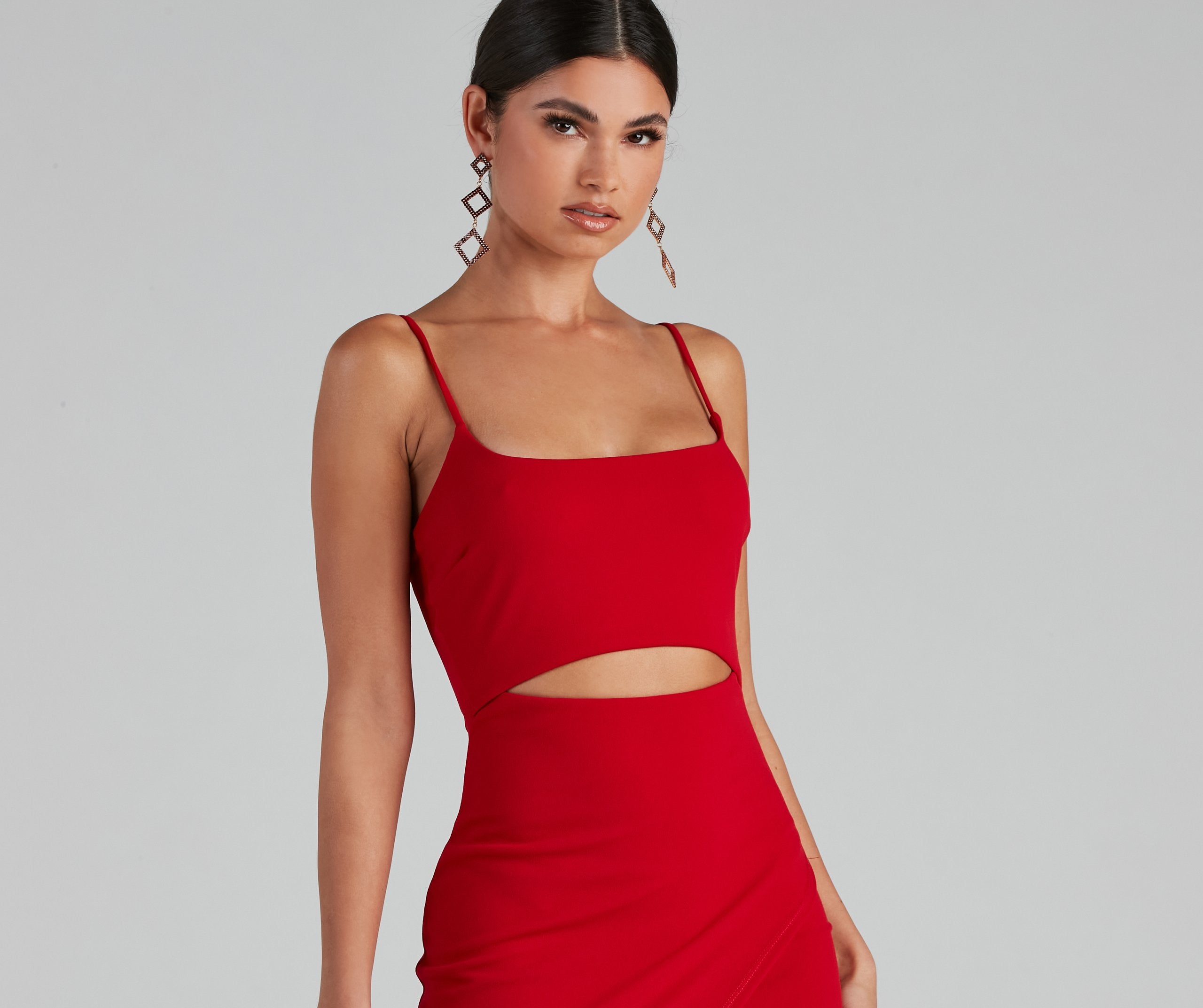 In The Club Square Neck Cutout Dress