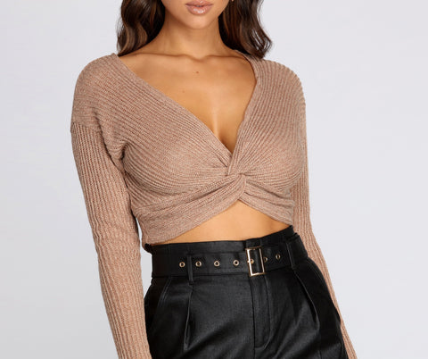 Crop Top aus Strick im Twist-Stil