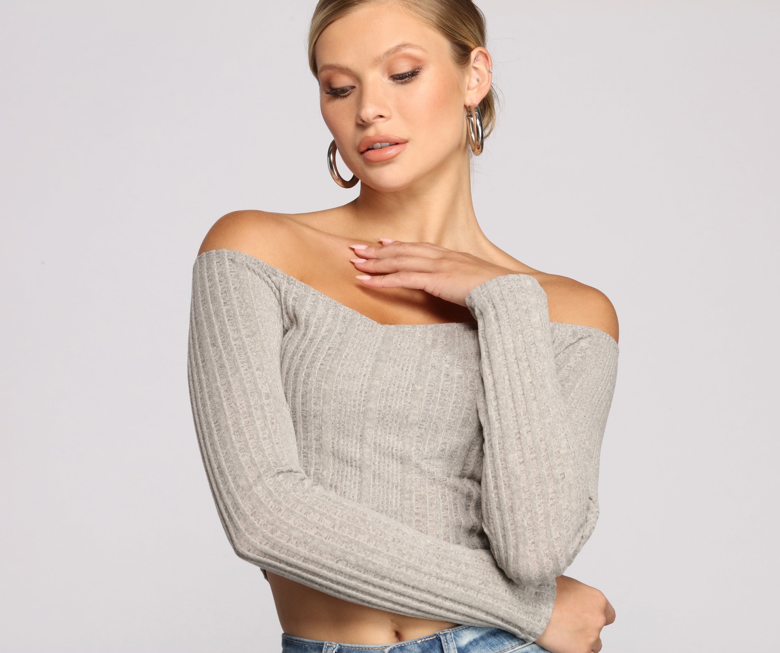 Keepin' Knit Cute And Casual Crop Top