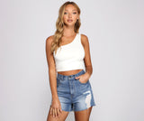 Sultry Style One-Shoulder Crop Top