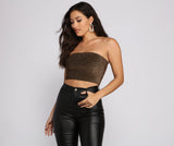 Glitter And Glam Cropped Tube Top