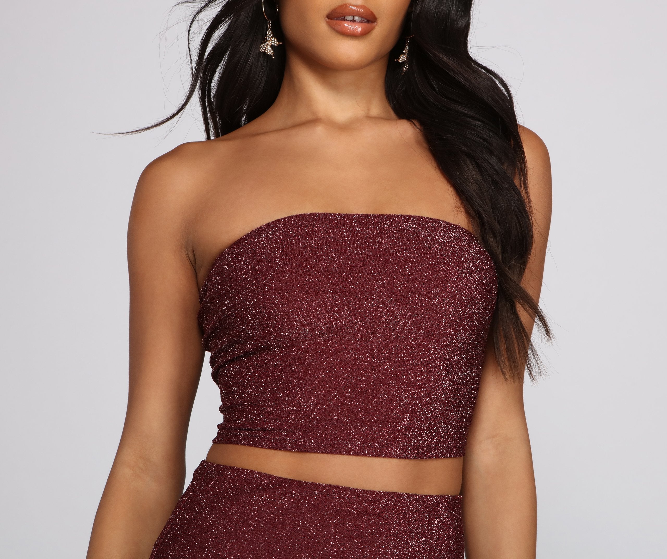 Glitter And Glam Cropped Tube Top