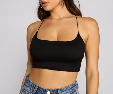 Stilvolles Crop Top aus Strick mit Trägern