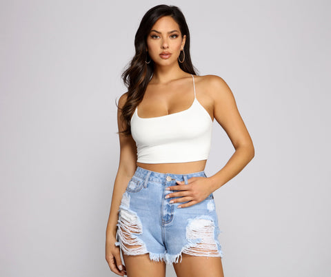 Stilvolles Crop Top aus Strick mit Trägern