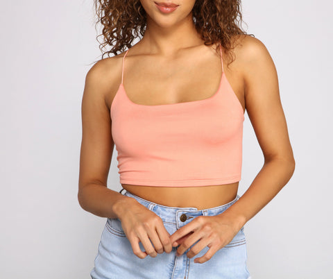 Stilvolles Crop Top aus Strick mit Trägern