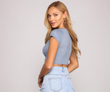 Keeping Knit Chic Ribbed Knit Crop Top