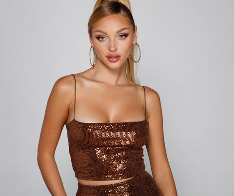 Major Glamour Sequin Cropped Tank