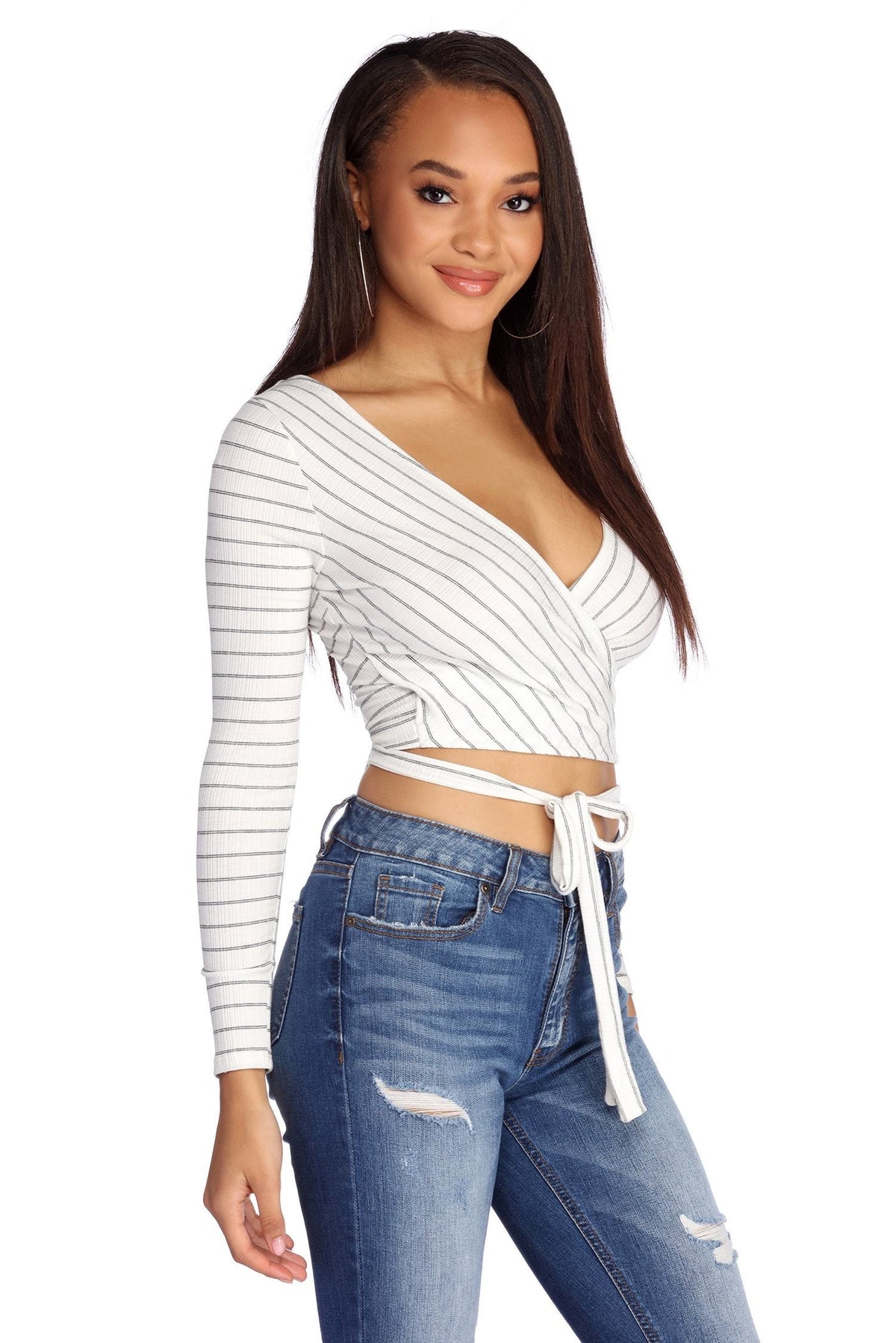 Crop-Top mit Wickeldesign