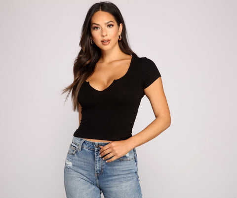 Feeling Basic Ribbed Knit Top