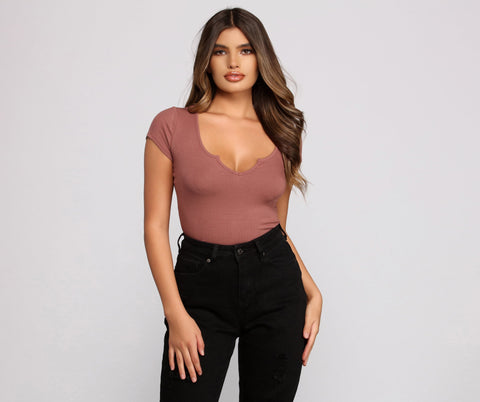 Feeling Basic Ribbed Knit Top