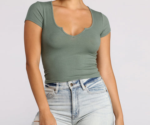 Feeling Basic Ribbed Knit Top