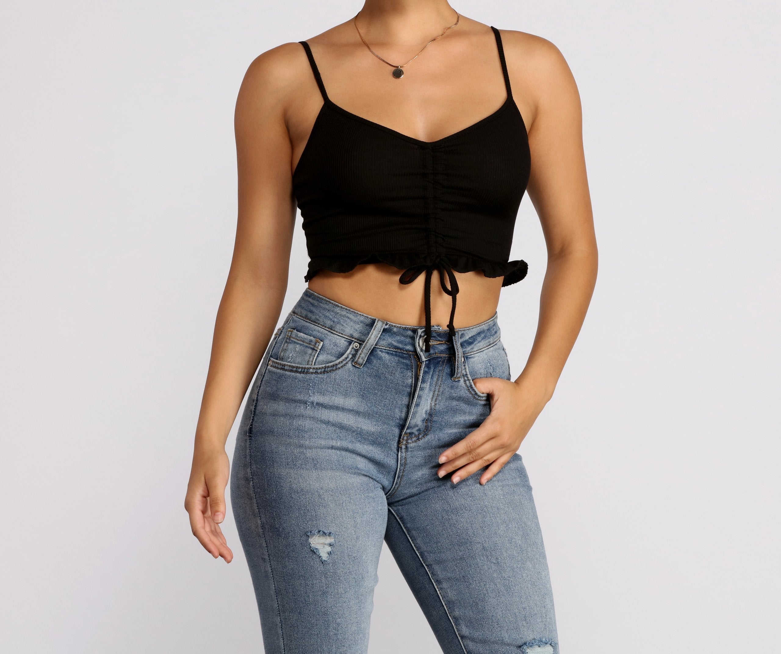 Get A Cute 'Fit In Knit Cropped Tank