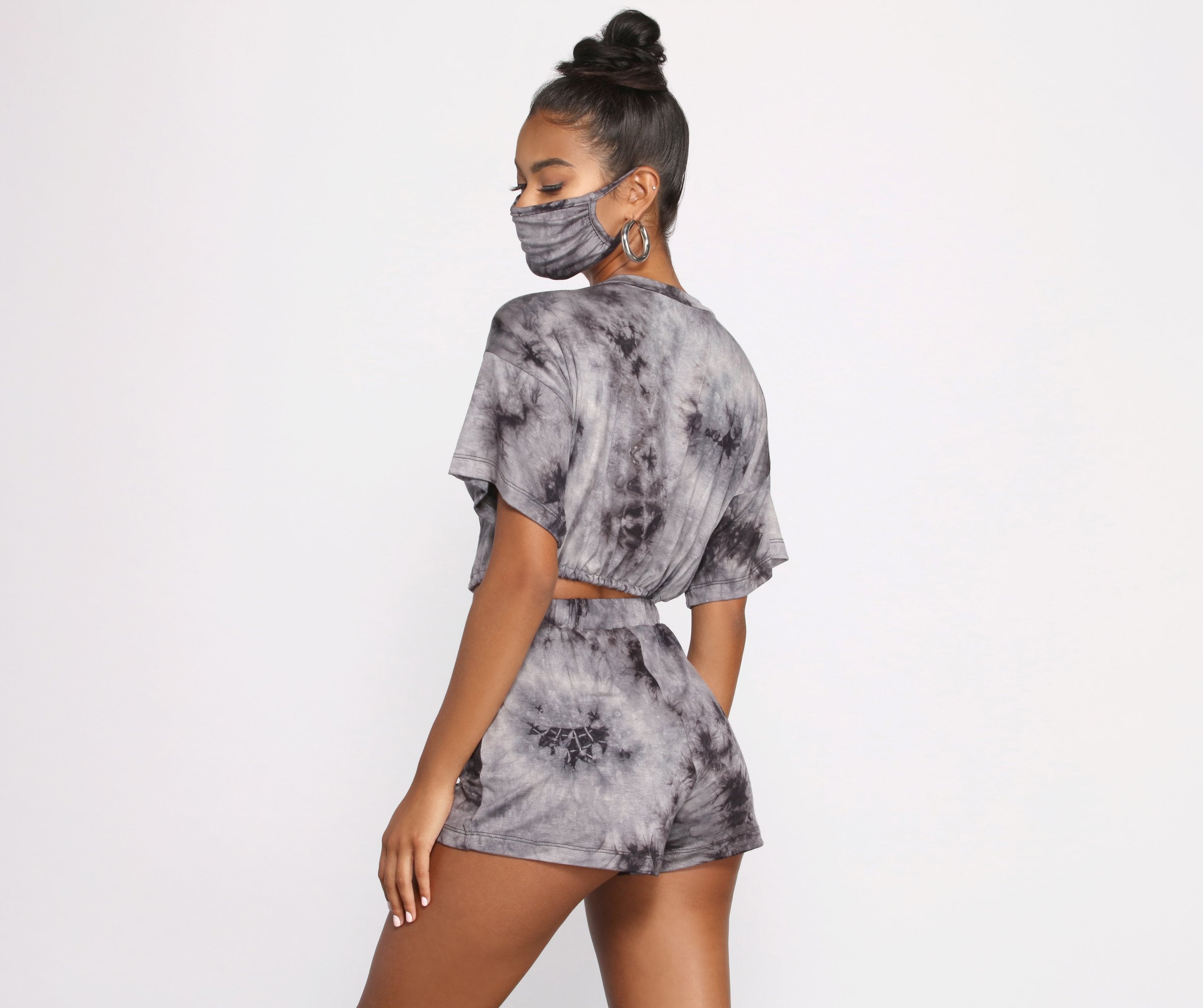 Tie Dye Dolman Sleeve Crop Top