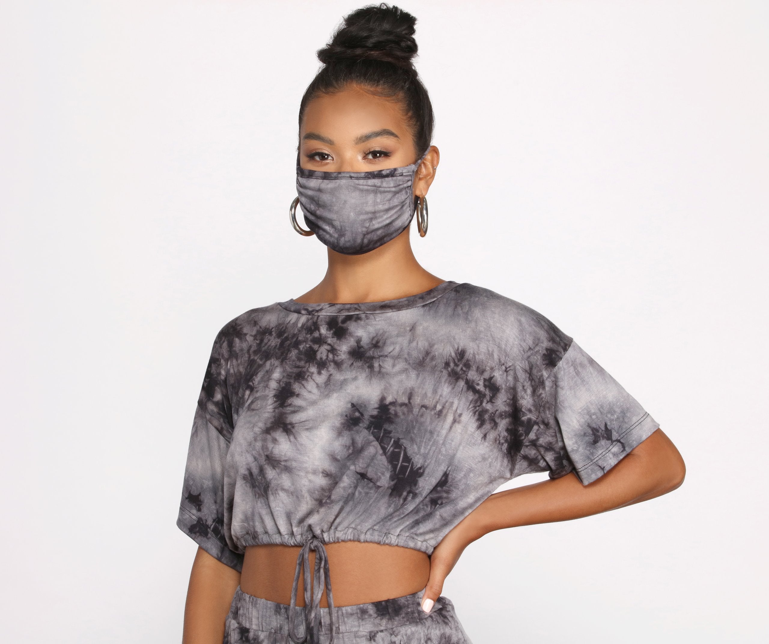 Tie Dye Dolman Sleeve Crop Top