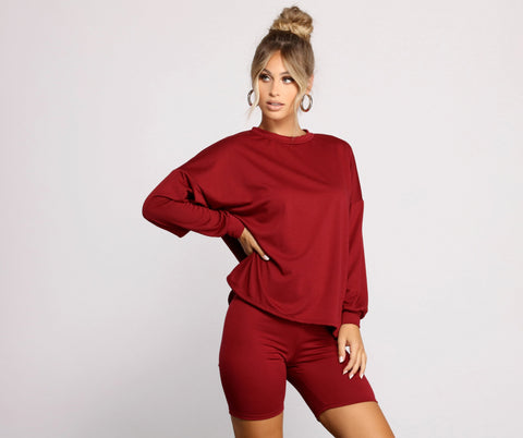 Good Vibes Oversized Long Sleeve Top