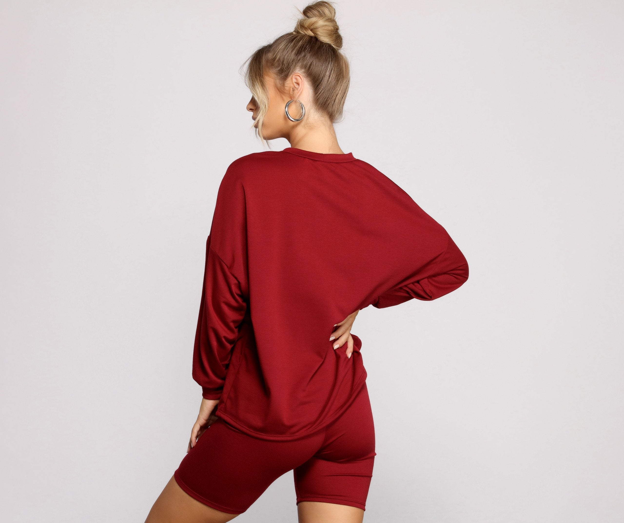 Good Vibes Oversized Long Sleeve Top