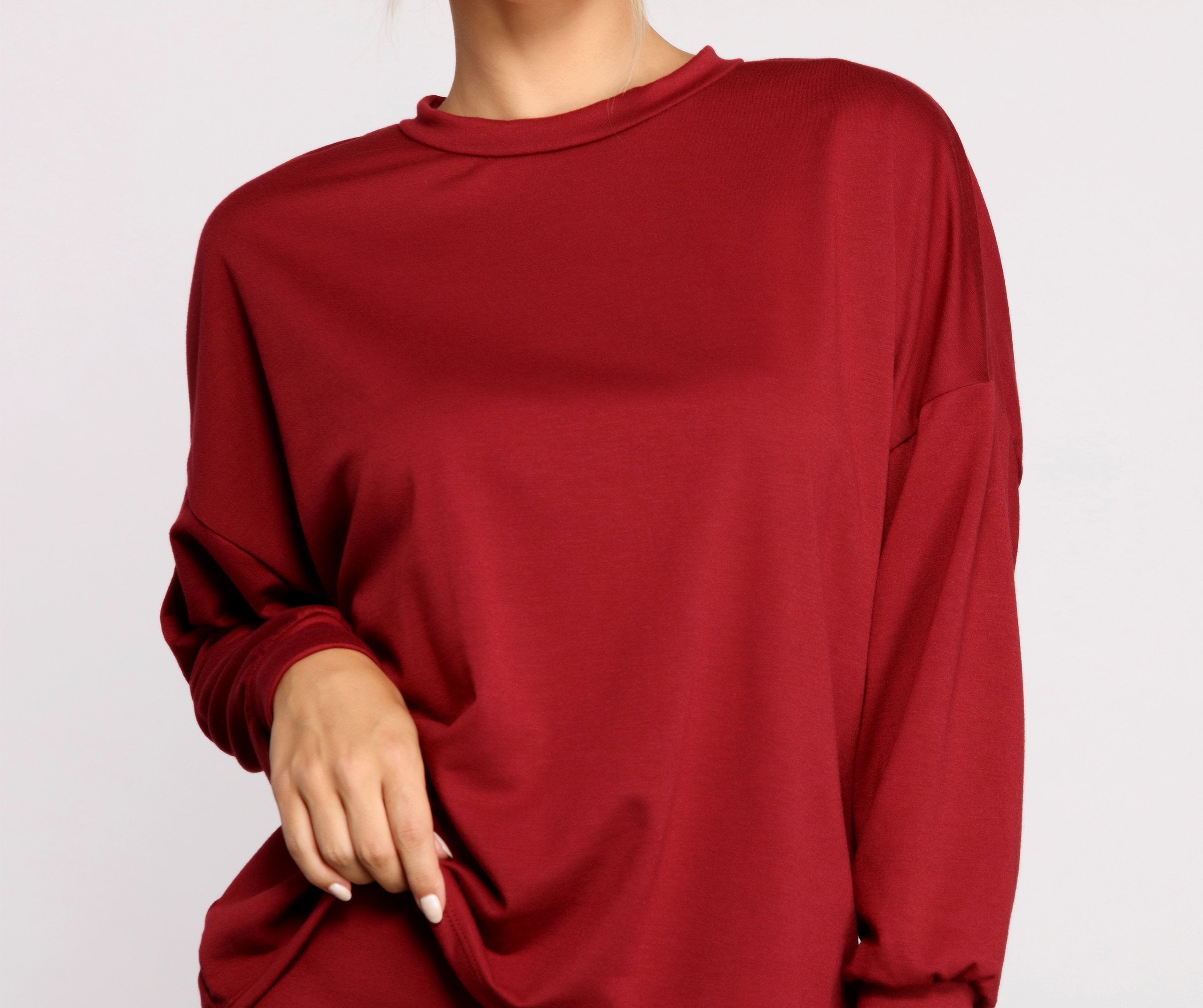 Good Vibes Oversized Long Sleeve Top