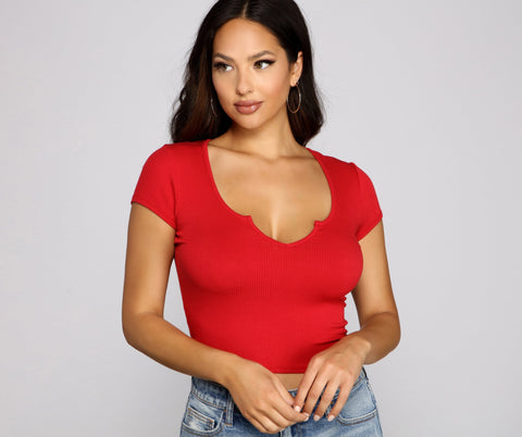 Feeling Basic Ribbed Knit Top