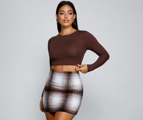 Go With It Ribbed Knit Crop Top