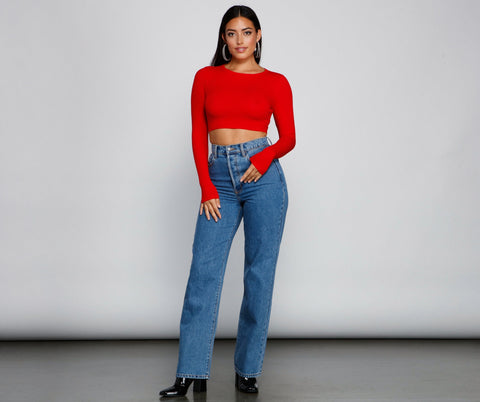 Go With It Ribbed Knit Crop Top