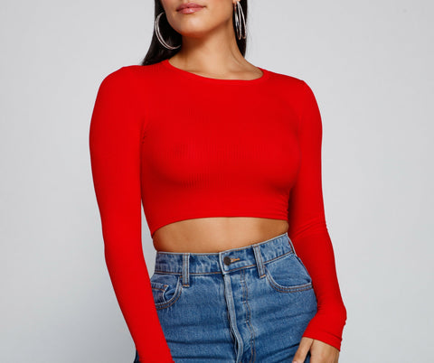 Go With It Ribbed Knit Crop Top