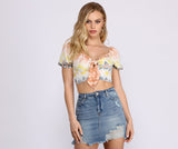 Such A Flirt Tie Dye Gauze Crop Top