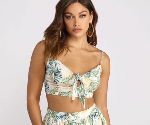 Tropical Babe – Kurzes Gaze-Top zum Binden vorn