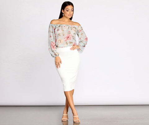 Flowy Floral Chiffon Crop Top