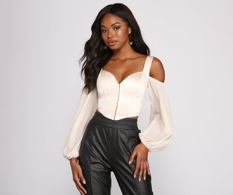 Feelin' Luxe Satin Corset Crop Top