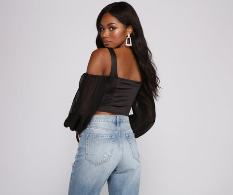 Feelin' Luxe Satin Corset Crop Top