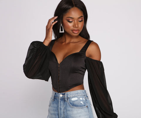 Feelin' Luxe Satin Corset Crop Top