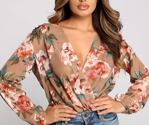 Sweet And Stylish Floral Bodysuit