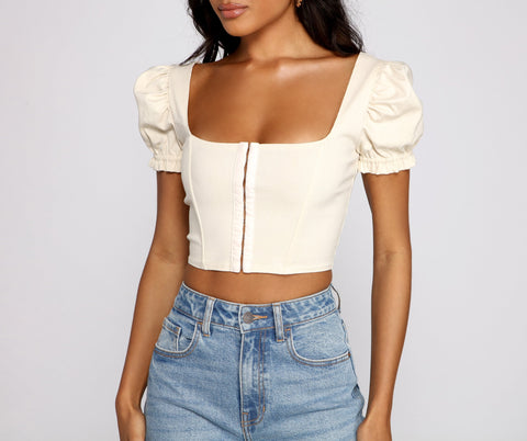 Up A Notch Hook and Eye Corset Top