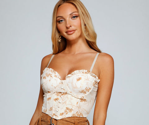 Flirty Days Floral Ruffle Corset