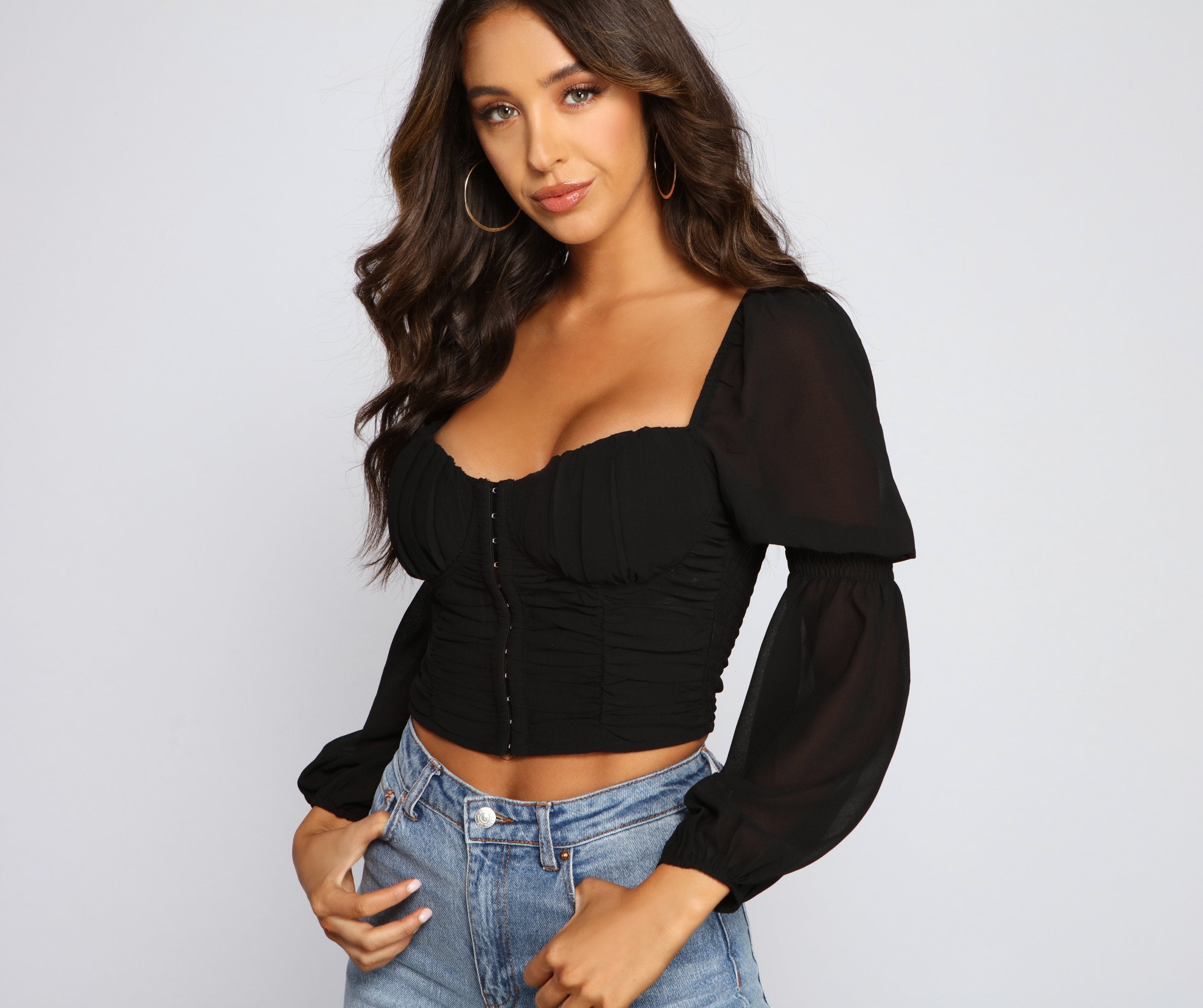 Trendy Moment Ruched Corset Top