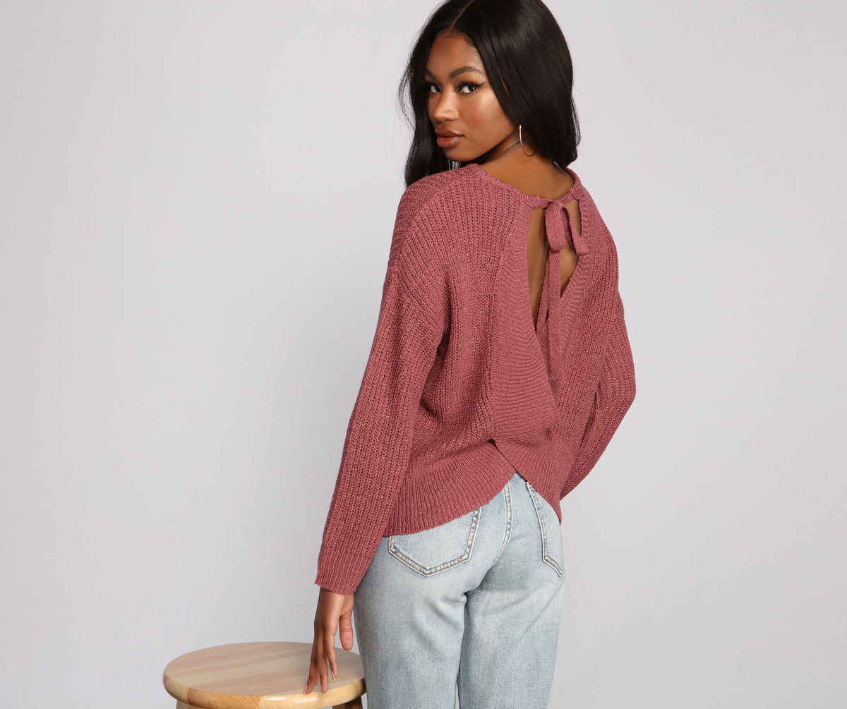 Pull basique ouvert dans le dos en tricot Loving Knit