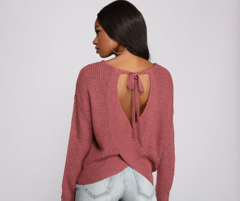 Pull basique ouvert dans le dos en tricot Loving Knit