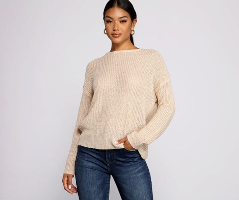 Pull basique ouvert dans le dos en tricot Loving Knit