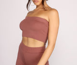 Keeping Knit Casual Crop Tube Top
