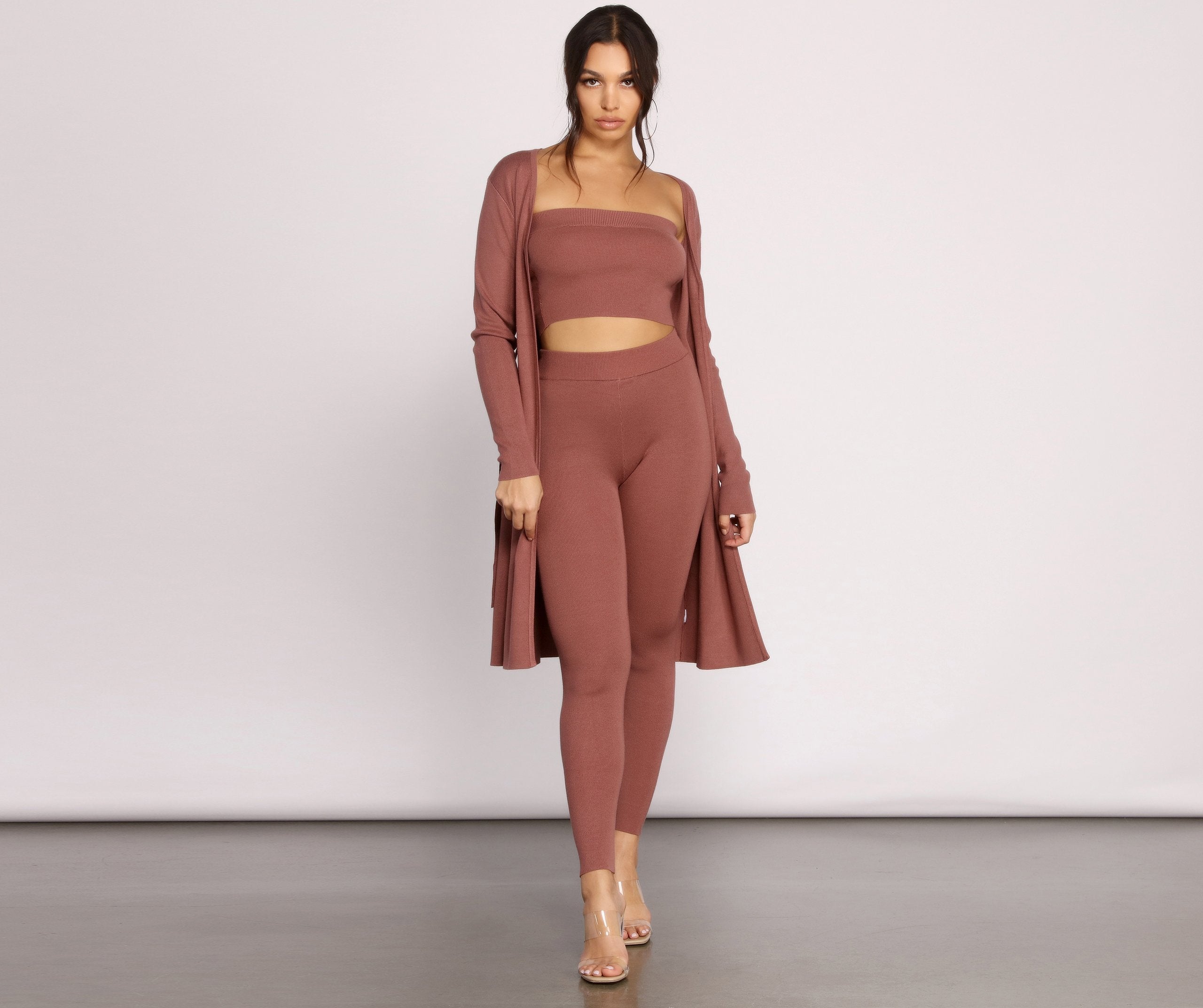 Keeping Knit Casual Tie Waist Duster
